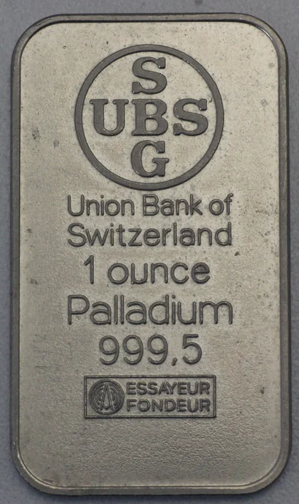1oz Palladiumbarren UBS