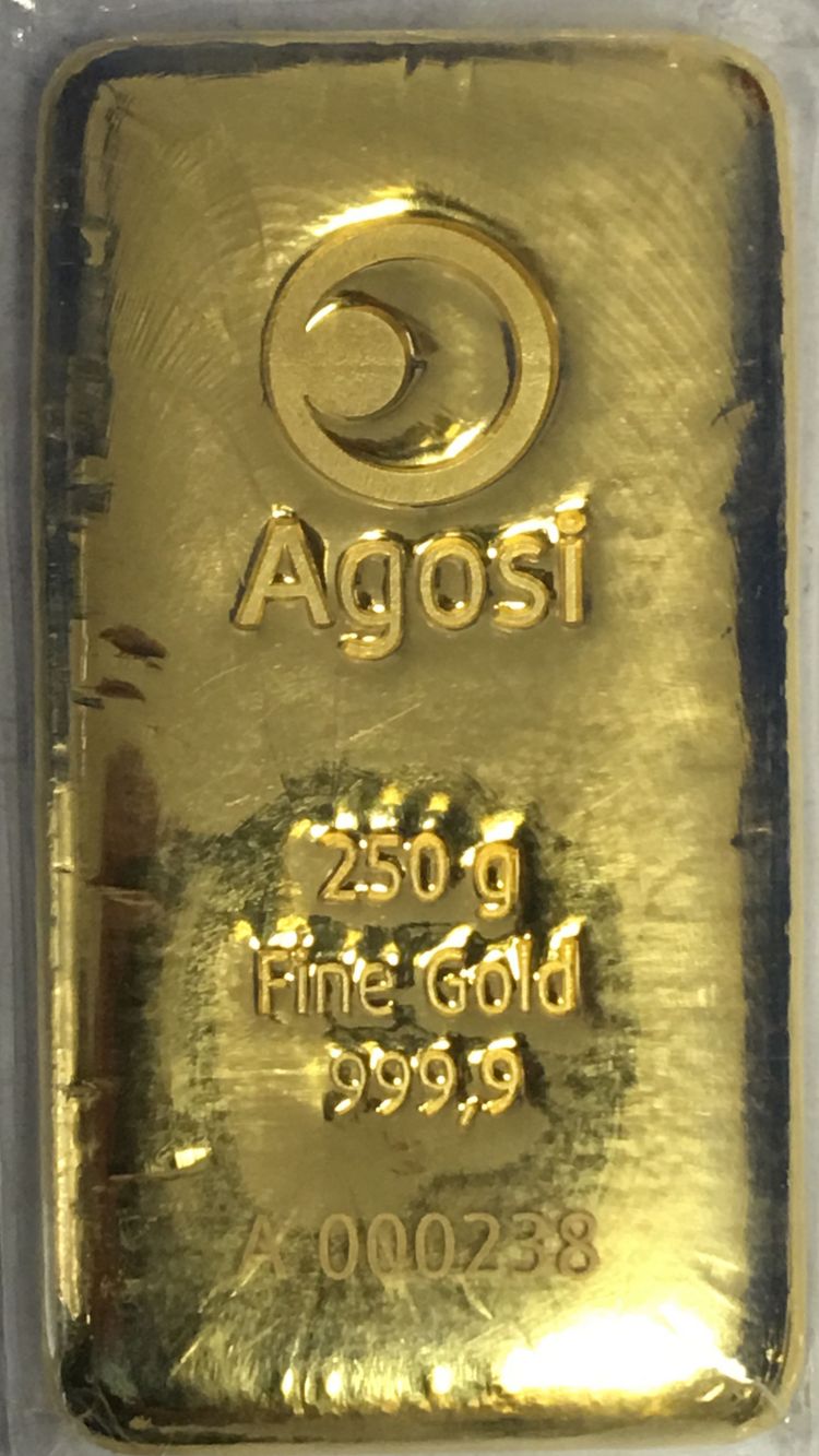 250g Goldbarren AGOSI 250g Goldbarren AGOSI