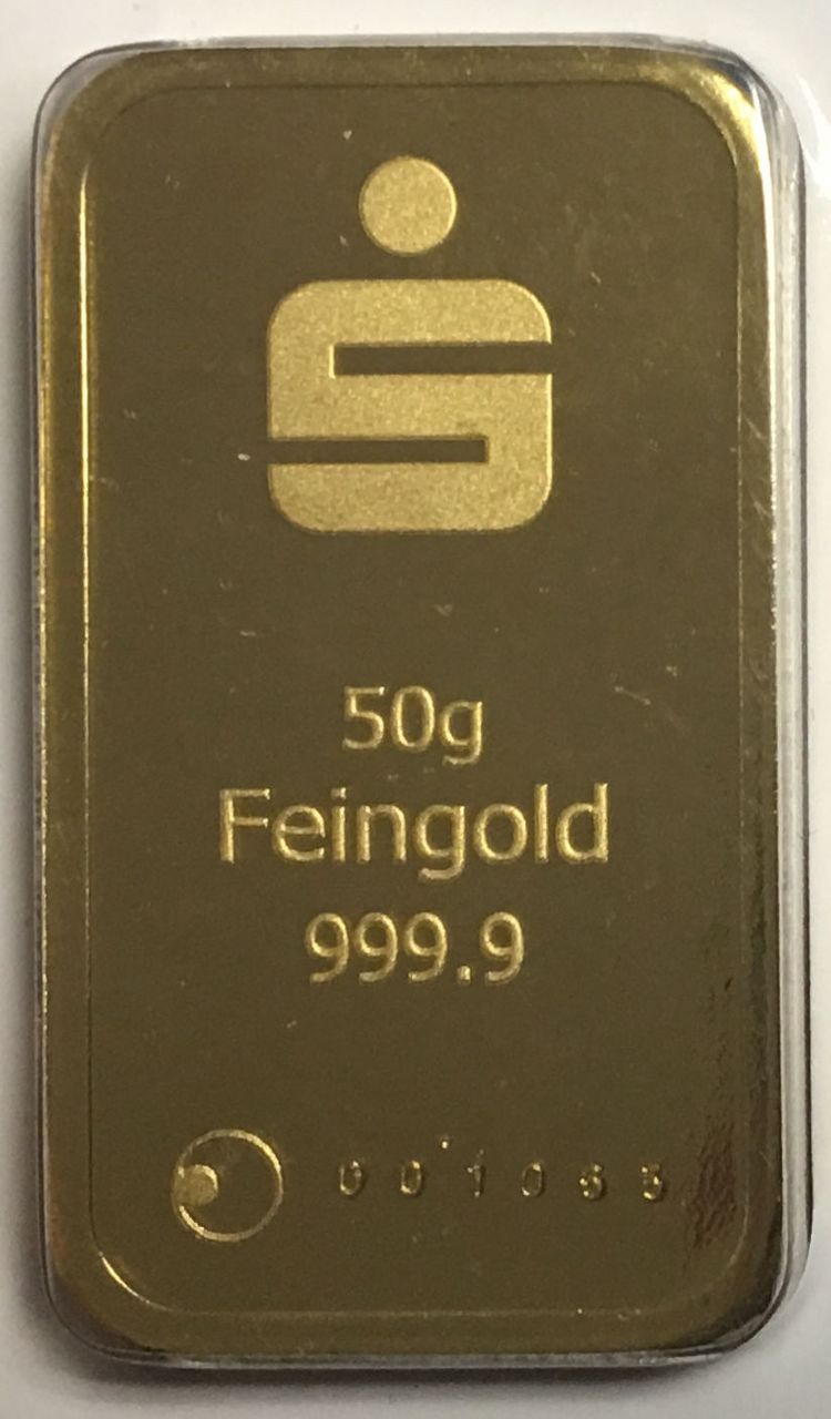 50g Sparkassen Goldbarren by Agosi