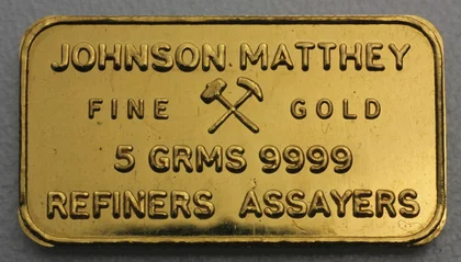 Johnson Matthey Goldbarren 5g