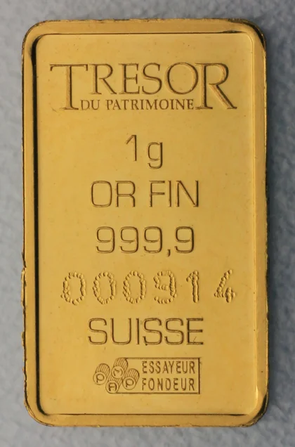 1g Goldbarren Tresor