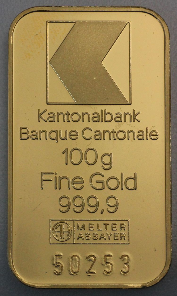 100g Goldbarren Kantonalbank