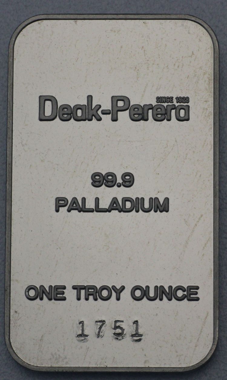 1oz Palladiumbarren Deak-Perera 1oz Palladiumbarren Deak-Perera