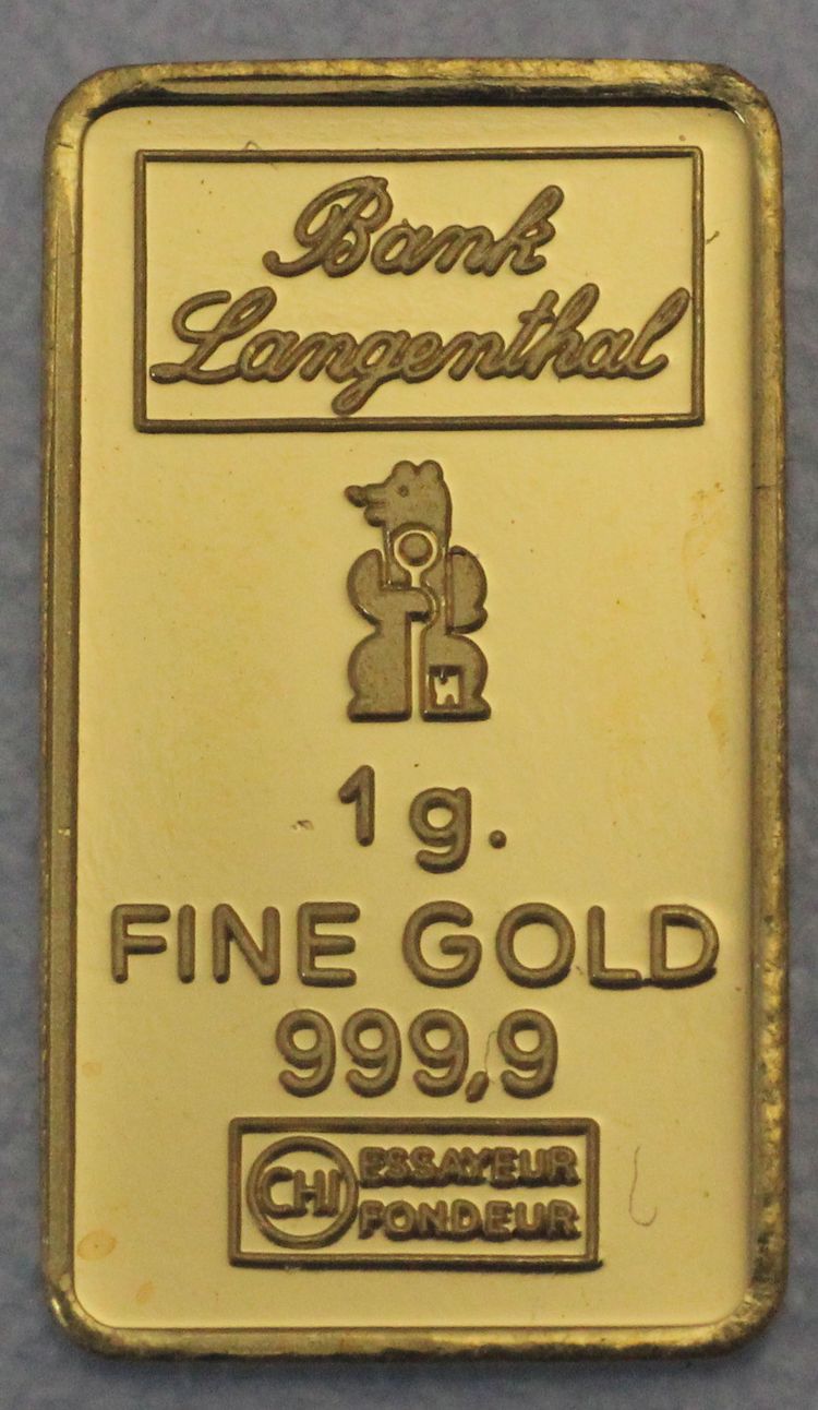 1g Goldbarren Bank Langenthal 1g Goldbarren Bank Langenthal