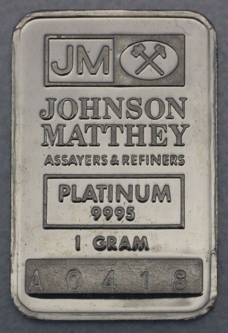 1g Platinbarren Johnson Matthey 1g Platinbarren Johnson Matthey