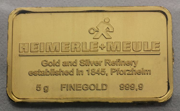5g Goldbarren Heimerle+Meule 5g Goldbarren Heimerle+Meule