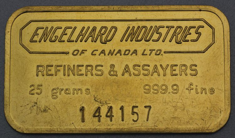 25g Goldbarren Engelhard Industries Canada