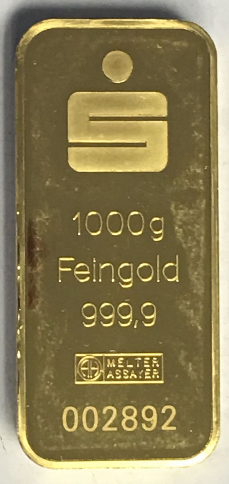 1kg Goldbarren Sparkasse geprägt