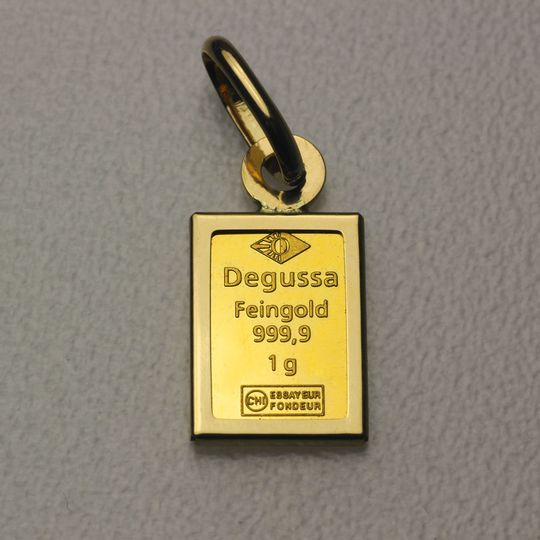 1g Degussa Goldbarren Anhänger