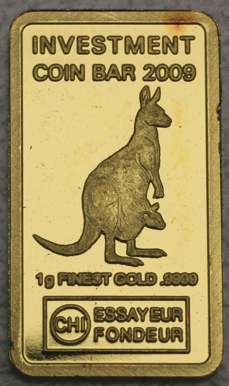 1g Goldbarren Motiv Känguru 1g Goldbarren Motiv Känguru
