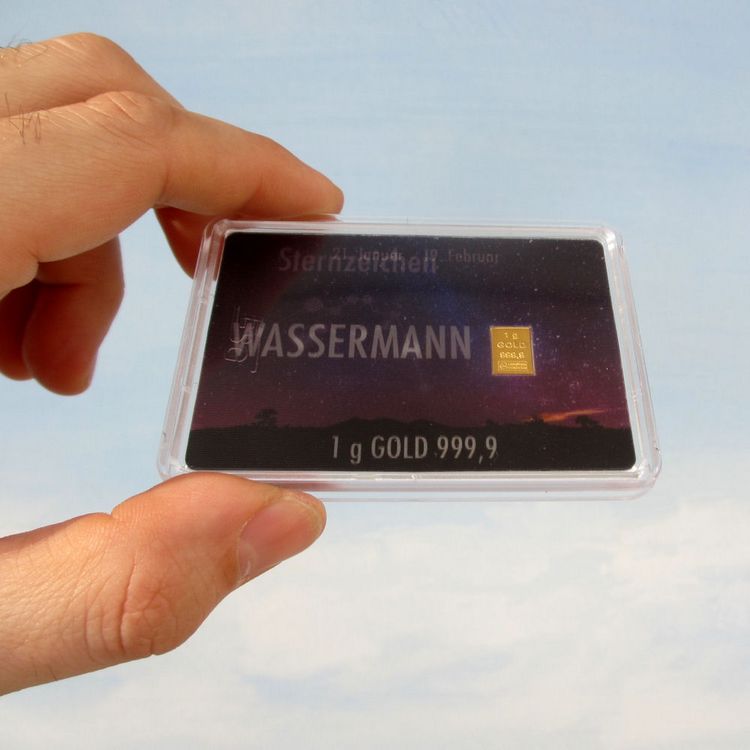 1g Goldbarren Sternzeichen Wassermann