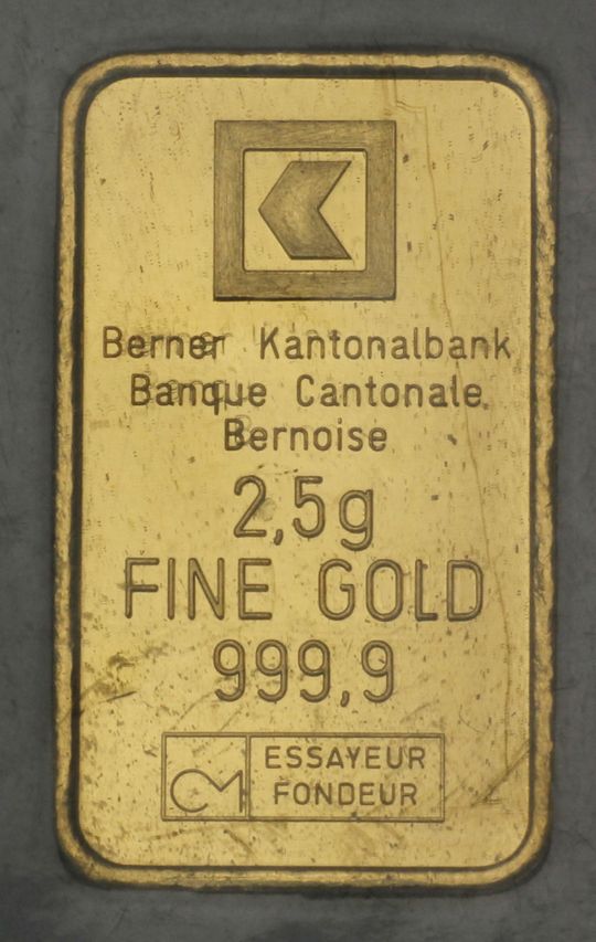 2,5g Berner Kantonalbank Goldbarren