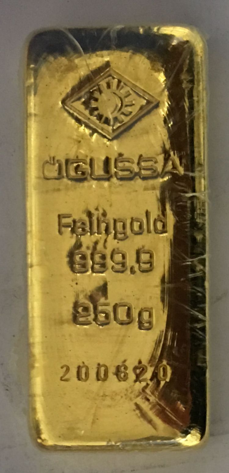 250g Goldbarren Ögussa