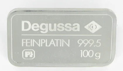 100g Platinbarren Degussa geprägt