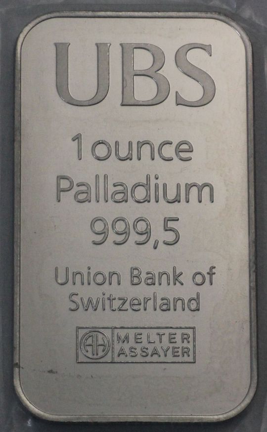 1oz Palladiumbarren UBS