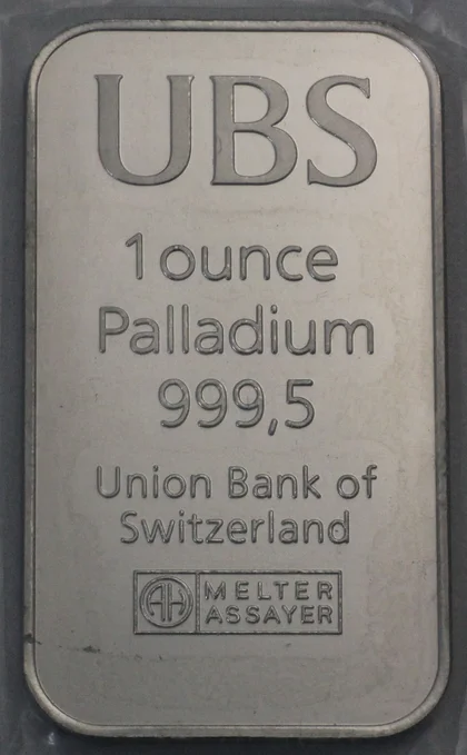 1oz Palladiumbarren UBS