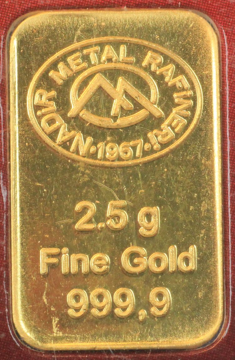 2,5g Goldbarren von Nadir