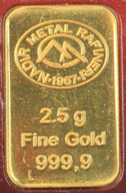2,5g Goldbarren von Nadir