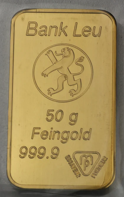 50g Goldbarren Bank Leu