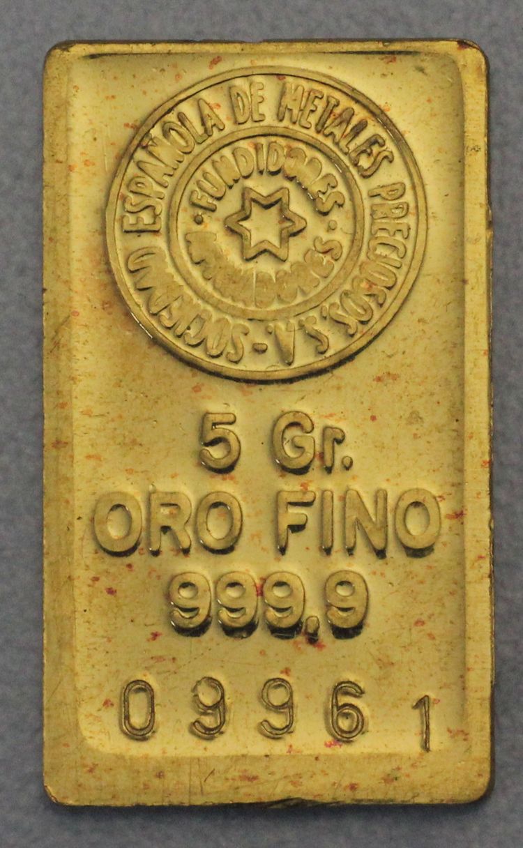 5g Oro Fino Espanola de Metales Preciosos 5g Oro Fino Espanola de Metales Preciosos