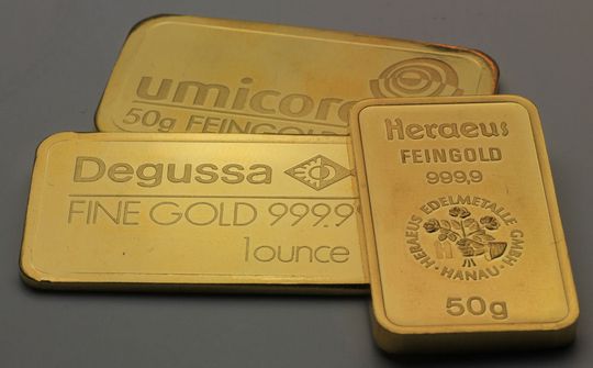 Goldbarren von Umicore, Degussa, Heraeus