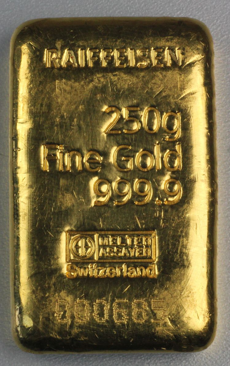 250g Raiffeisen Goldbarren