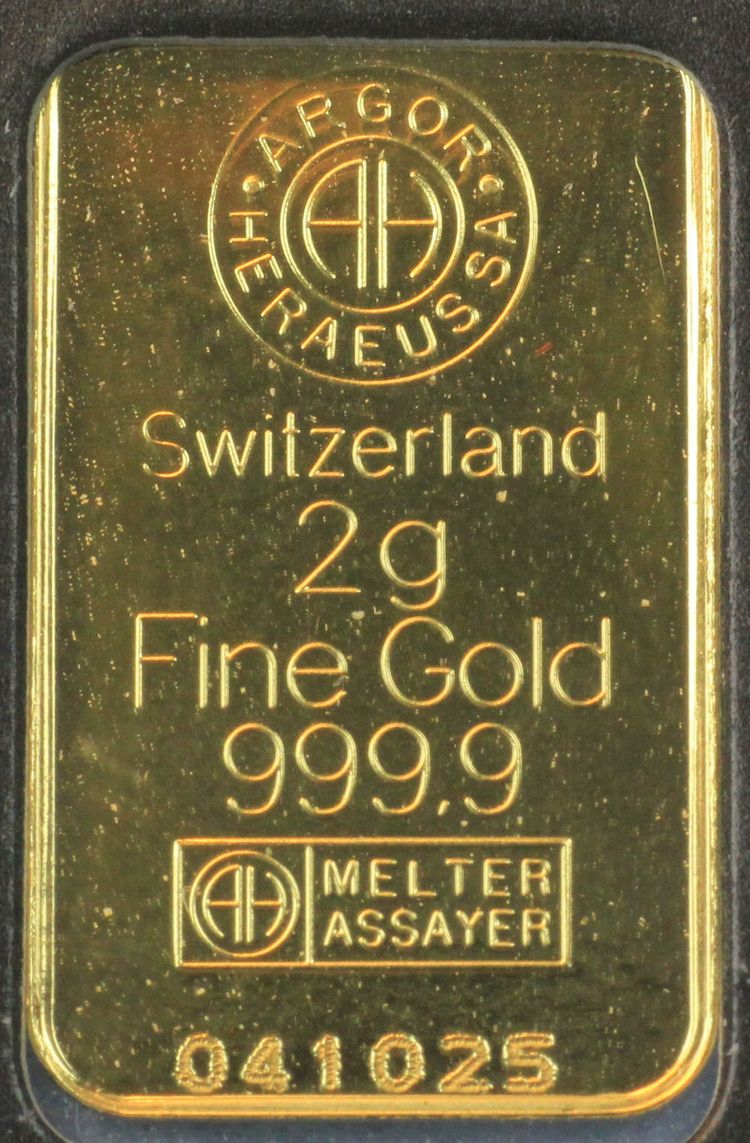 2g Goldbarren von Argor