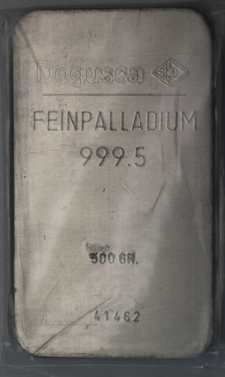 500g Palladiumbarren Degussa