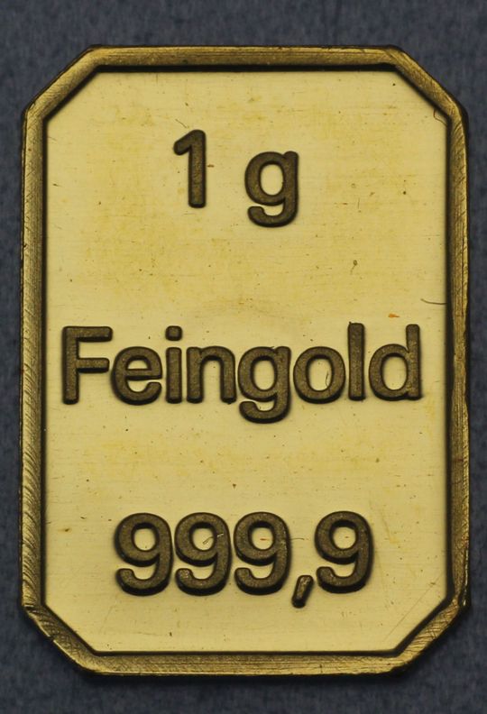 1g Feingold Goldbarren