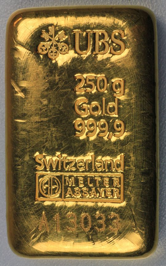 250g UBS Goldbarren aus der Schweiz