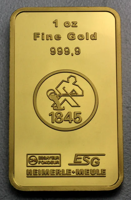 1oz Goldbarren ESG - Heimerle+Meule - Valcambi