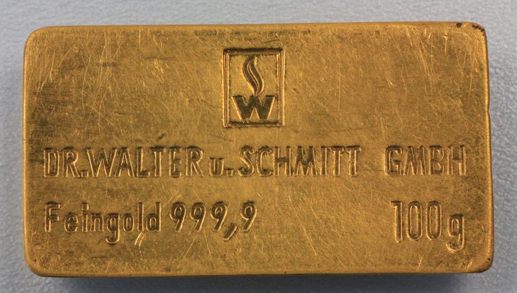 100g Goldbarren Dr. Walter u. Schmitt