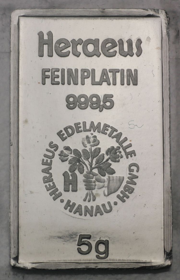 5g Platinbarren Heraeus 5g Platinbarren Heraeus