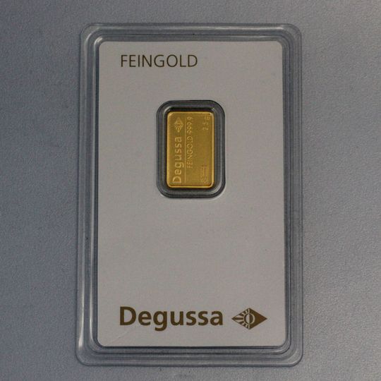 neuer 2,5g Goldbarren Degussa Goldhandel