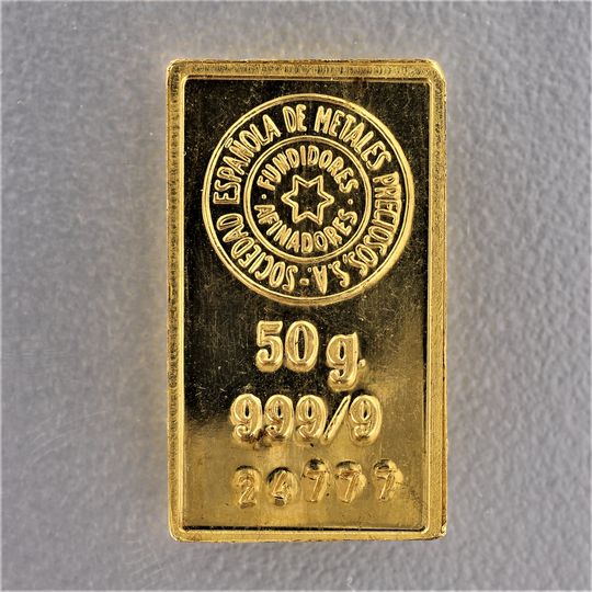 50g Goldbarren Sociedad Espanola