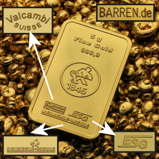 Ausgabekennzeichnung auf geprägten BARREN.de Goldbarren