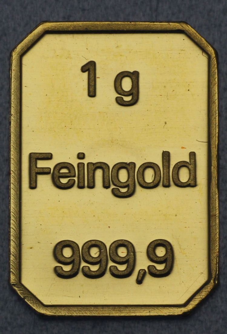 1g Feingold Goldbarren